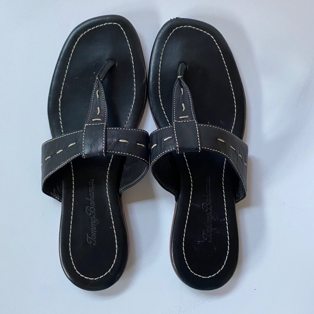 Tommy Bahama Black Flip-Flop Sandals - Picture 2 of 6